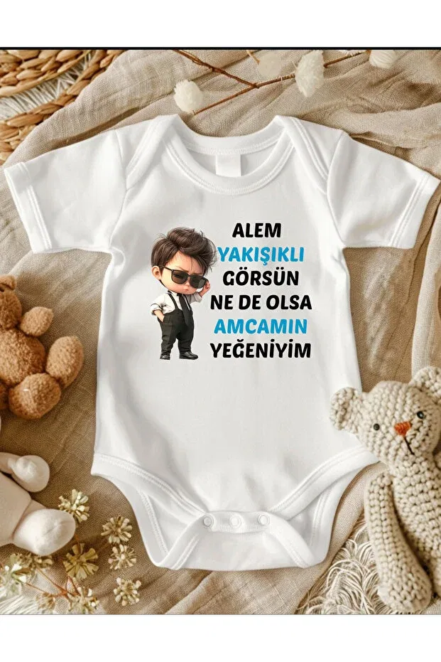 Детское боди с длинным рукавом Uncle Lupi, Ecru
