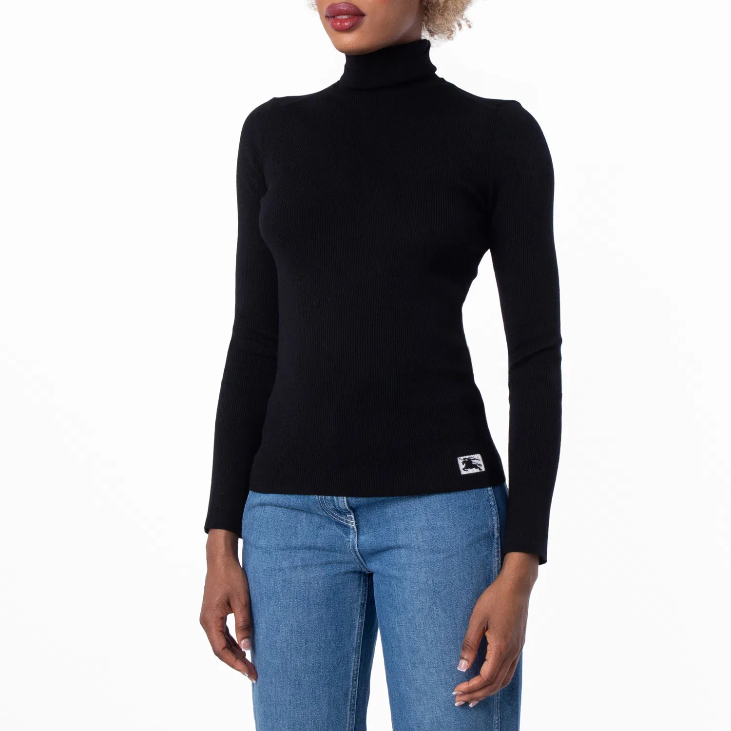 Пуловер с высоким воротником Wool Blend Turtleneck Pullover Burberry, Black