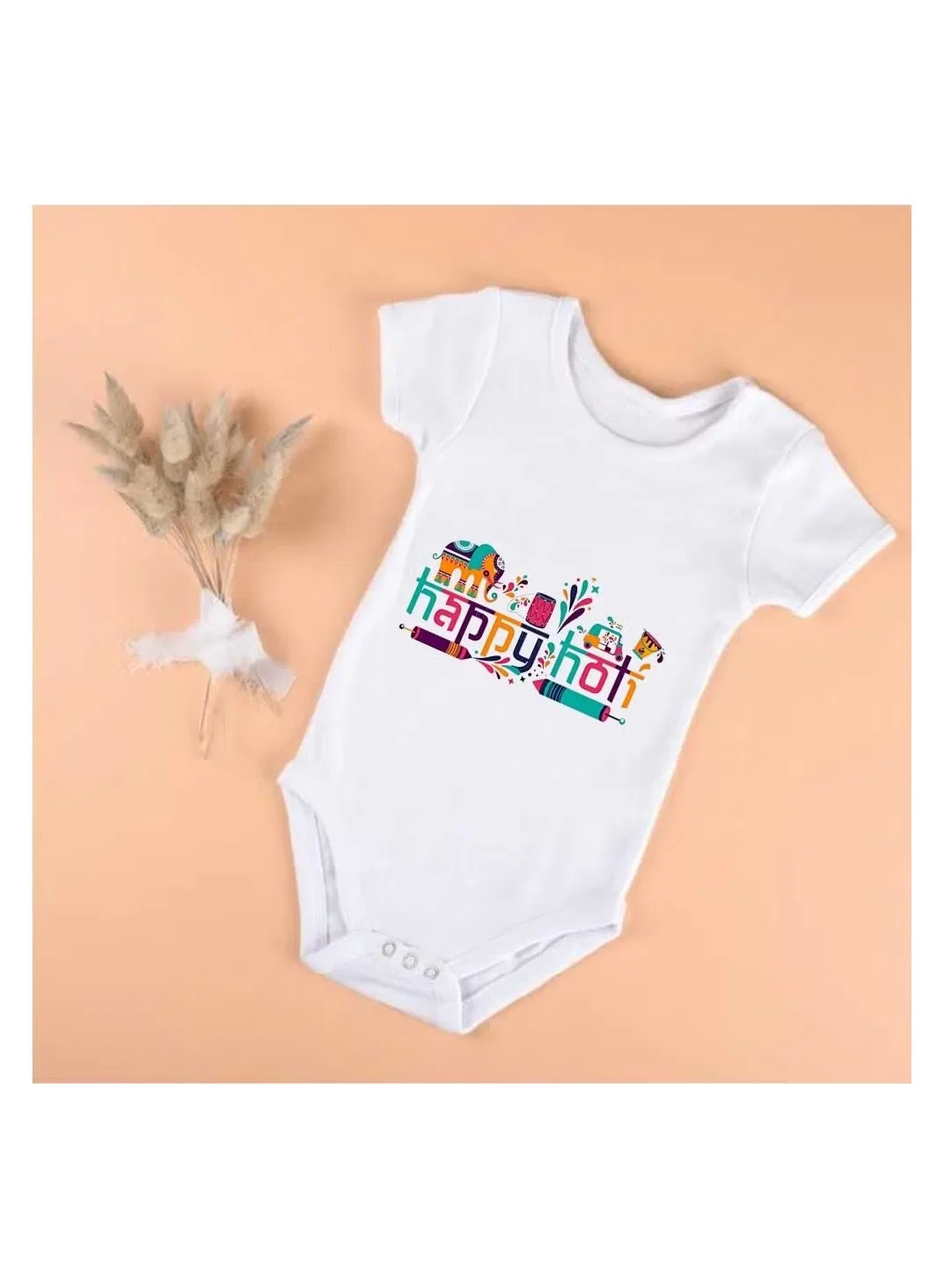 Боди-комбинезон с коротким рукавом для праздника Holi Printshop4Me, дизайн 2 — фото 3