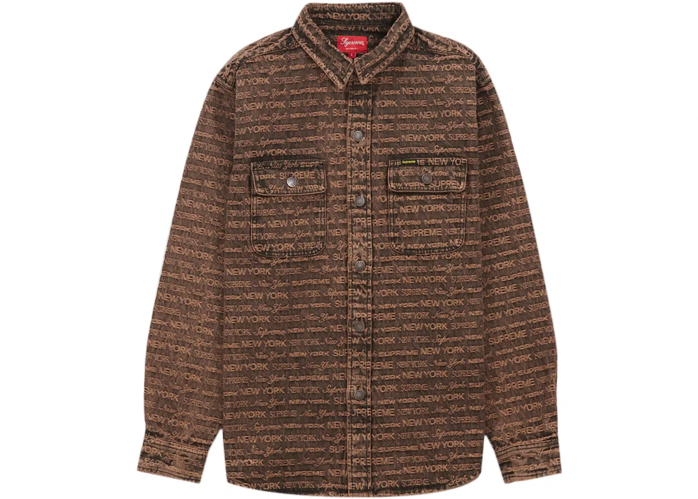 Мужская рубашка джинсовая с жаккардовым узором Supreme Shirt, Brown