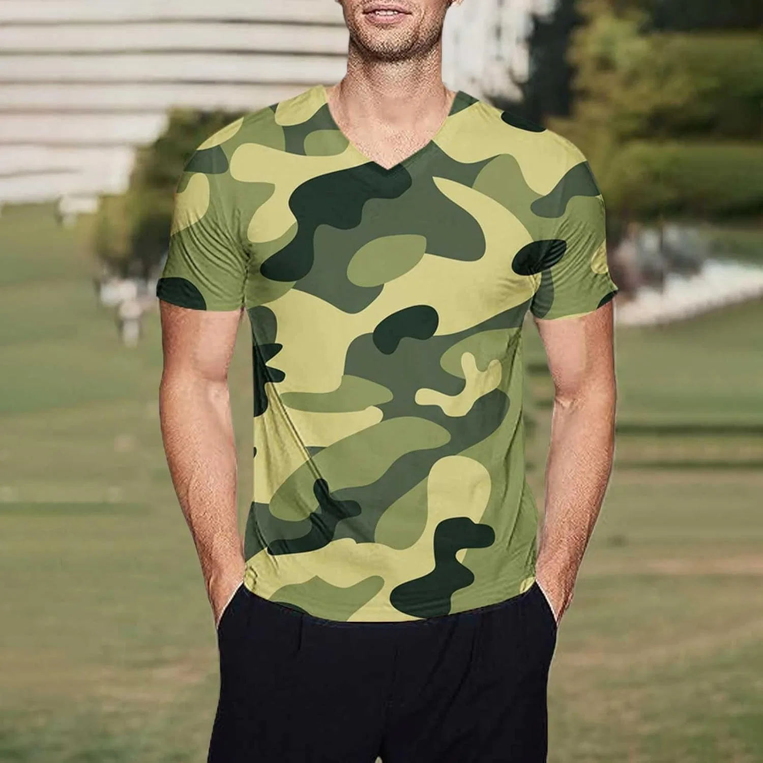 Мужская спортивная футболка с камуфляжным принтом Dry Fit, Ag — фото 2