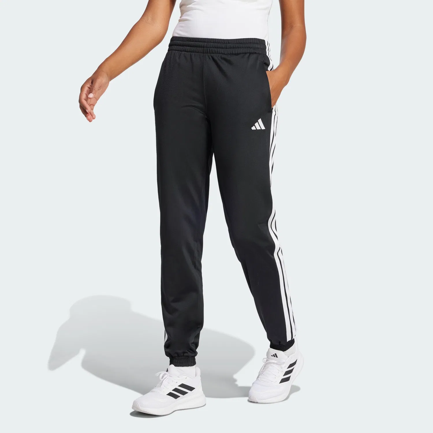 Женские спортивные брюки adidas Tricot 3-Stripes с лампасами, Black White