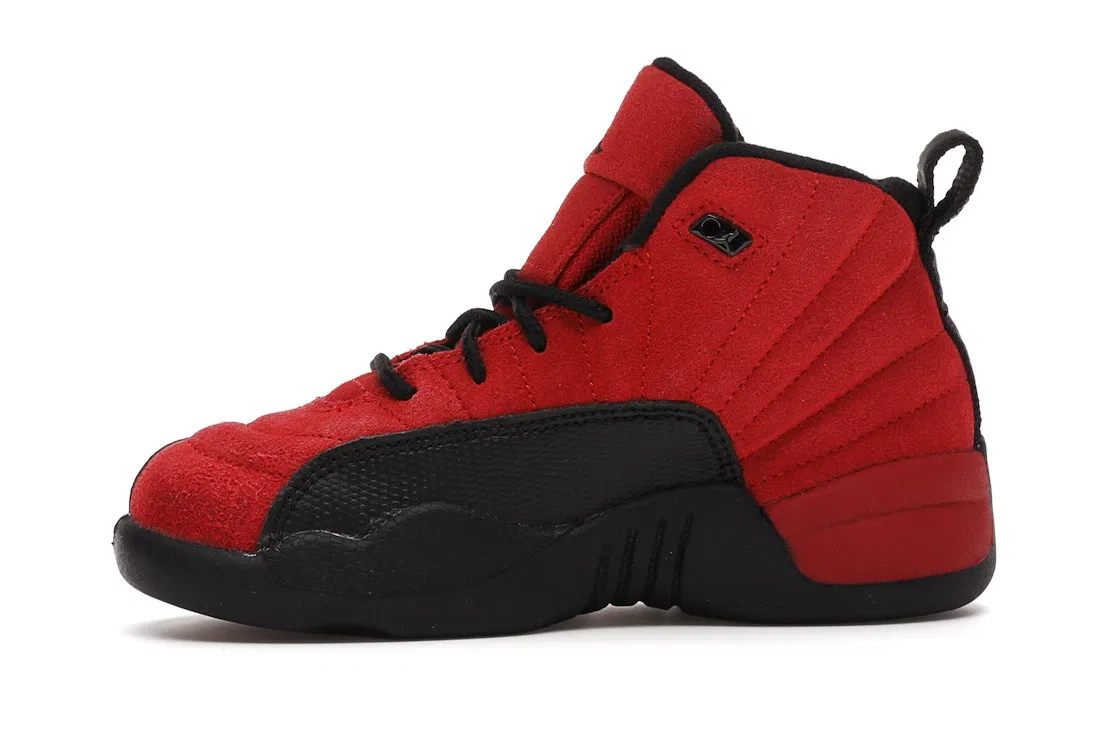 Детские кроссовки баскетбольные Reverse Flu Game Jordan 12 Retro, Varsity Red/Black — фото 3