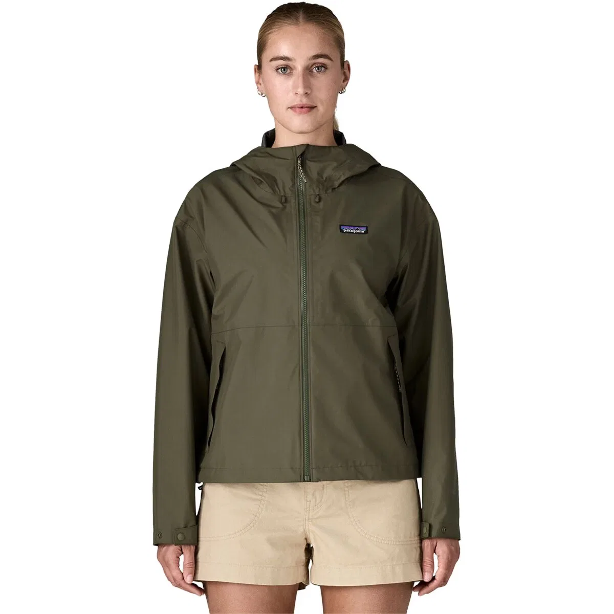 Женская дождевая куртка с капюшоном Patagonia Mesa Lane Rain Jacket, Basin Green
