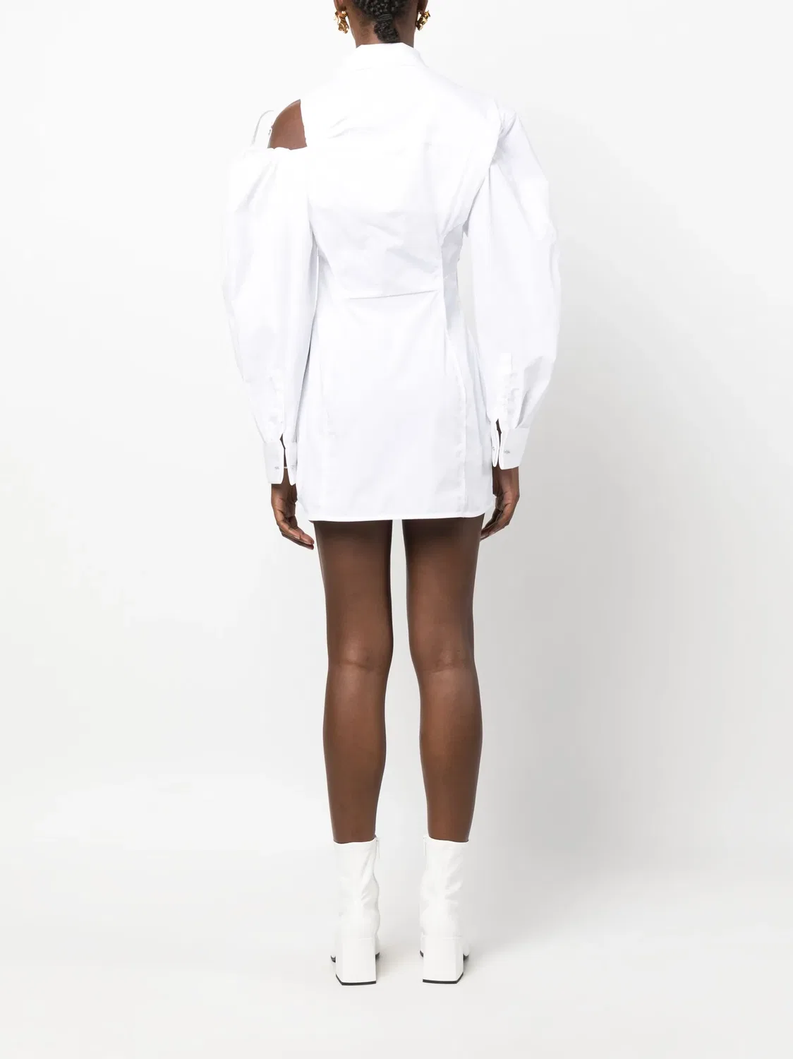 Асимметричное Платье-Рубашка Jacquemus, белый — фото 3