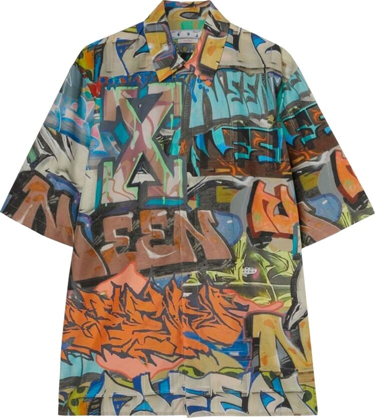 Рубашка Off-White Neen Allover Over Short-Sleeve Shirt 'Multicolor', разноцветный — фото 2