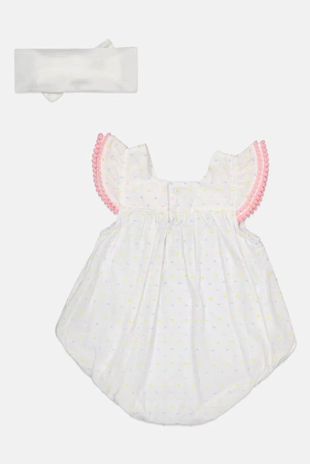 Боди-комбинезон с текстурой комплект с повязкой на голову Baby Essentials, разноцветный — фото 3