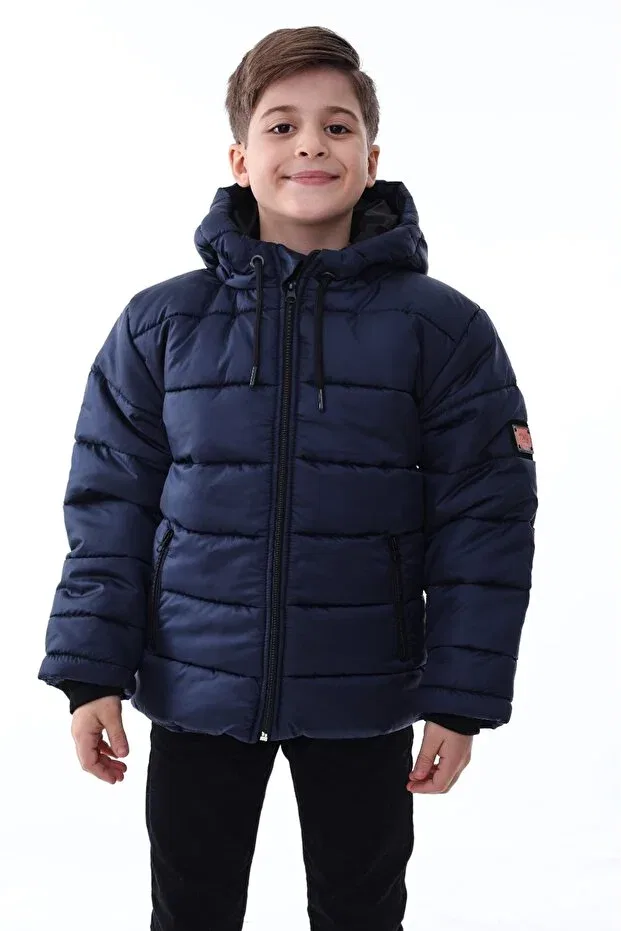 Детское пальто для девочек с капюшоном Basics Tny, Navy Blue — фото 4