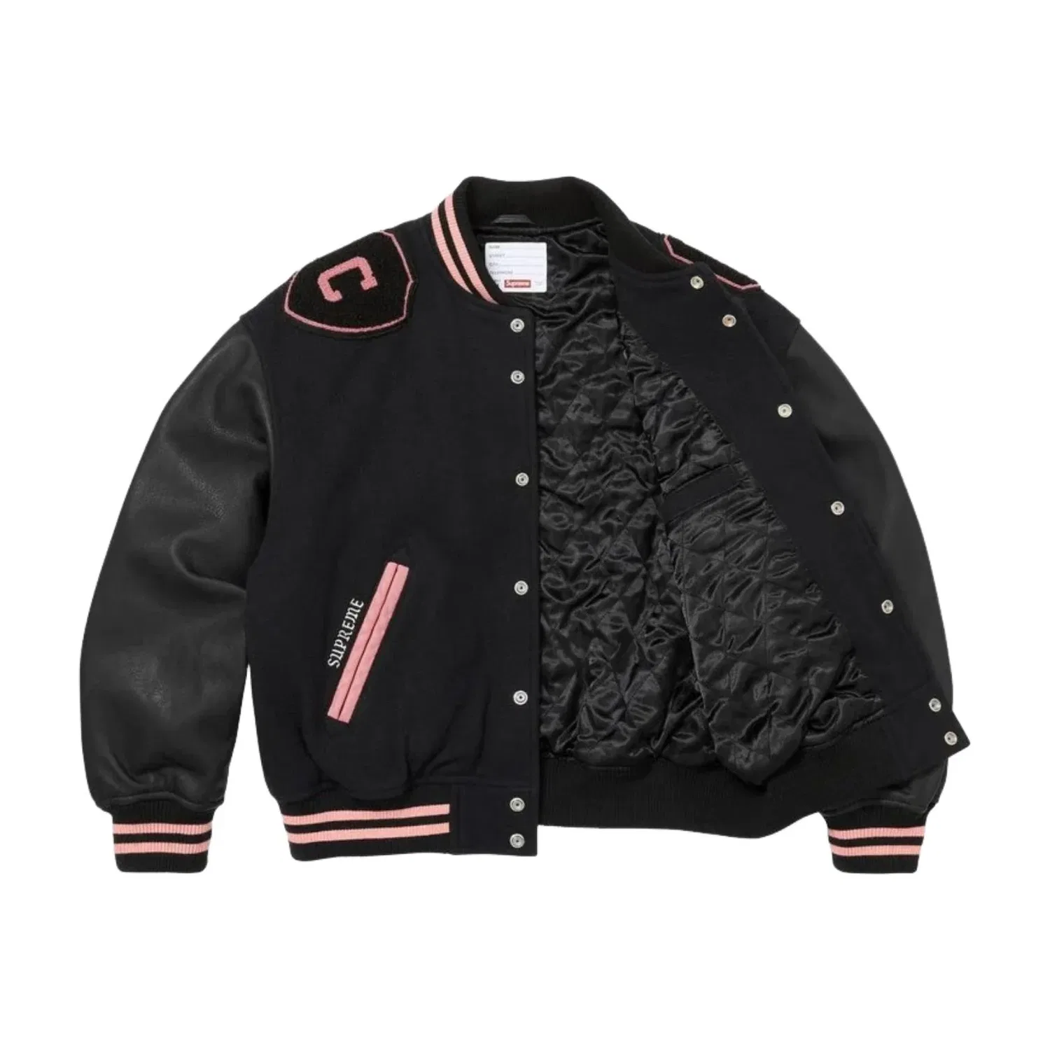 Мужская куртка FW26 Captains Varsity Jacket 'Black' Supreme, черный — фото 3