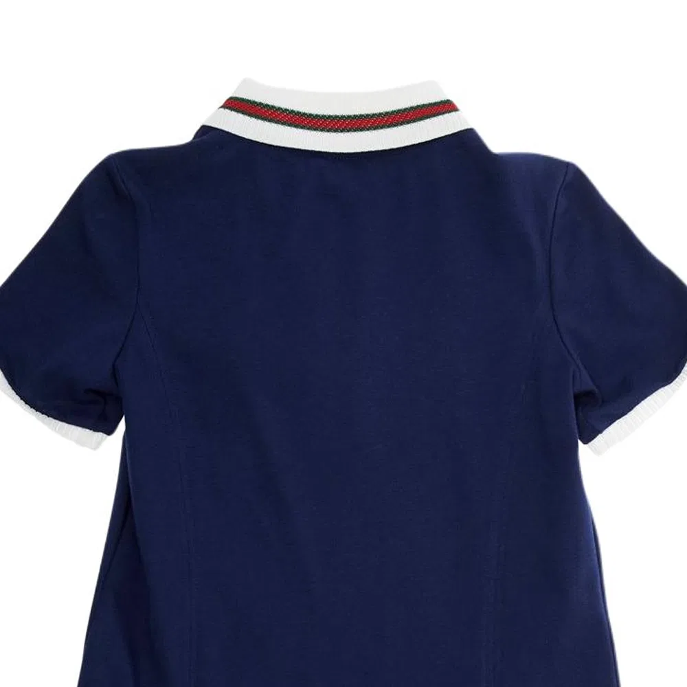 Детское платье для девочек с отложным воротником и коротким рукавом, Blue, GUCCI — фото 4