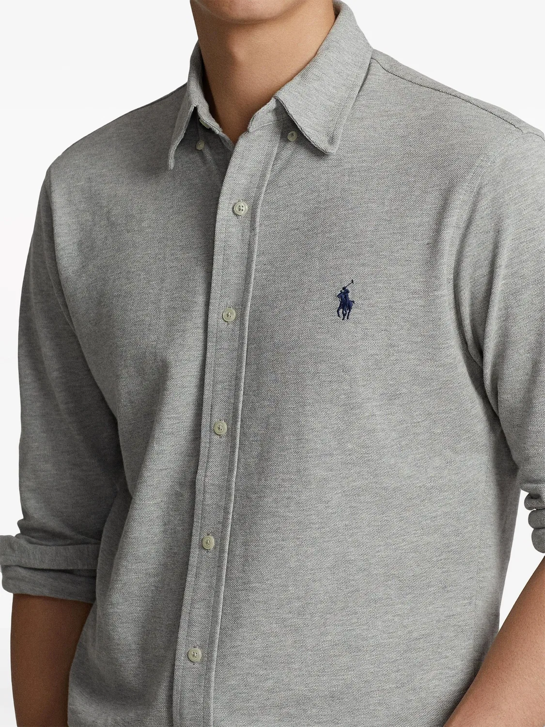Рубашка с вышитым логотипом Ralph Lauren Polo Ralph Lauren, серый — фото 3