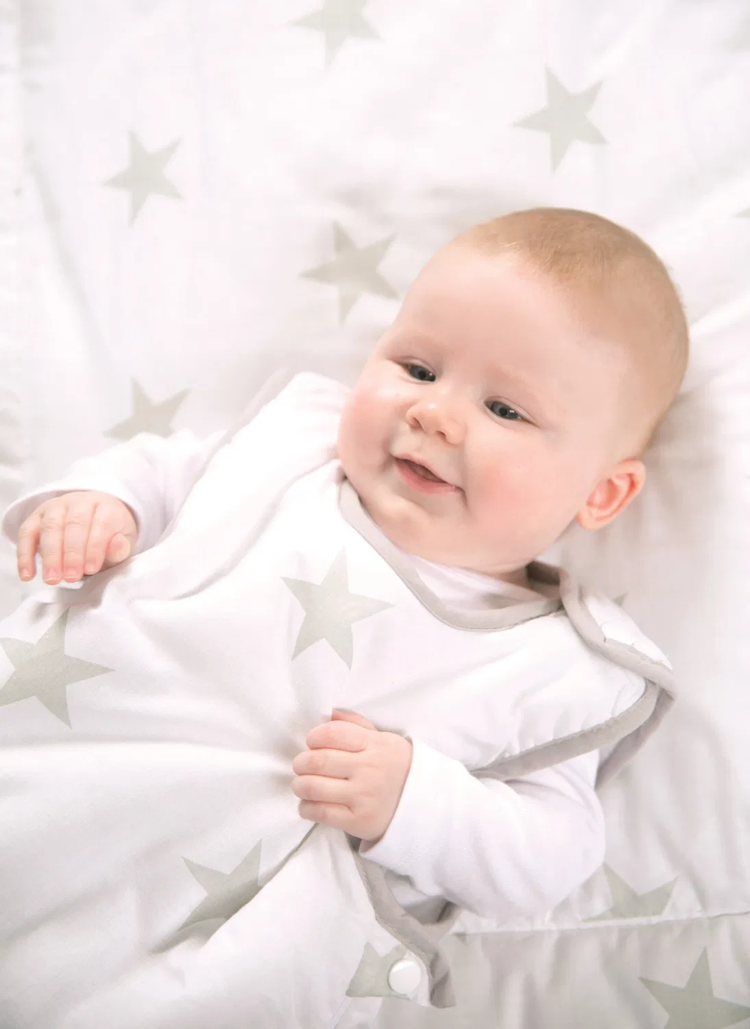 Спальный мешок для малышей дышащий хлопковый Little Stars Roba, белый — фото 3