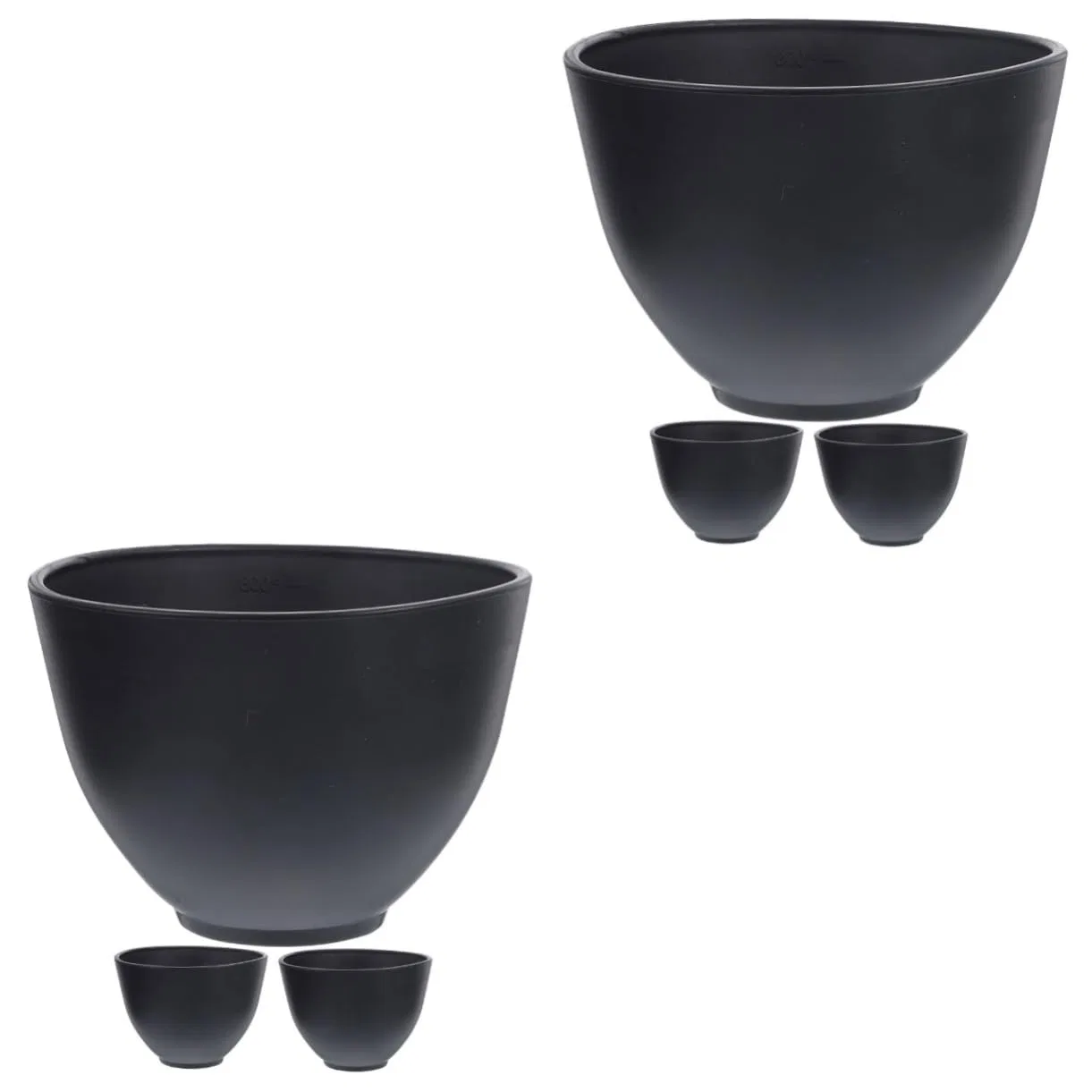Набор мисок для масок, Silicone, FRCOLOR, 6 шт, 10.5x10.5x14 см, Black