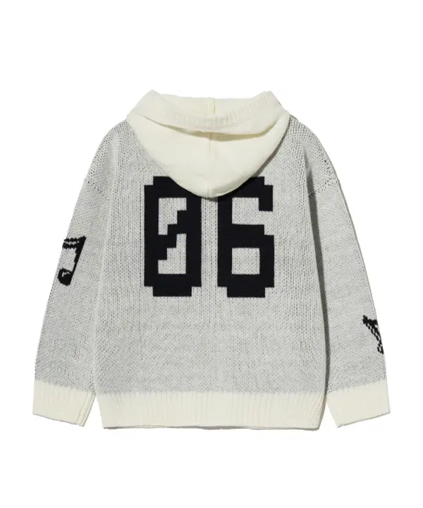 Детская кофта на молнии, Kids bb knit zip up Brownbreath Kids, айвори — фото 3