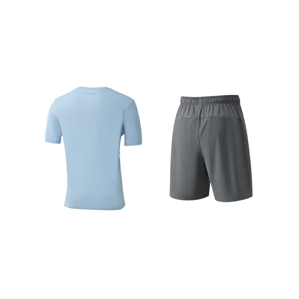 Детский спортивный комплект с круглым вырезом Casual Sportswear Adidas, Set (Blue Top+Gray Bottom) — фото 3