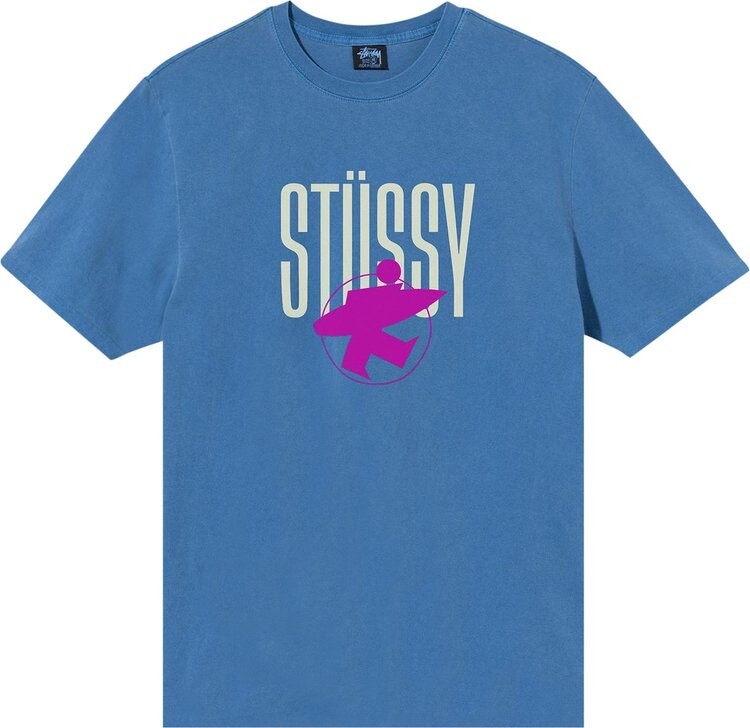 

Футболка Stussy Surfman Pigment Dye Tee 'Blue', синий