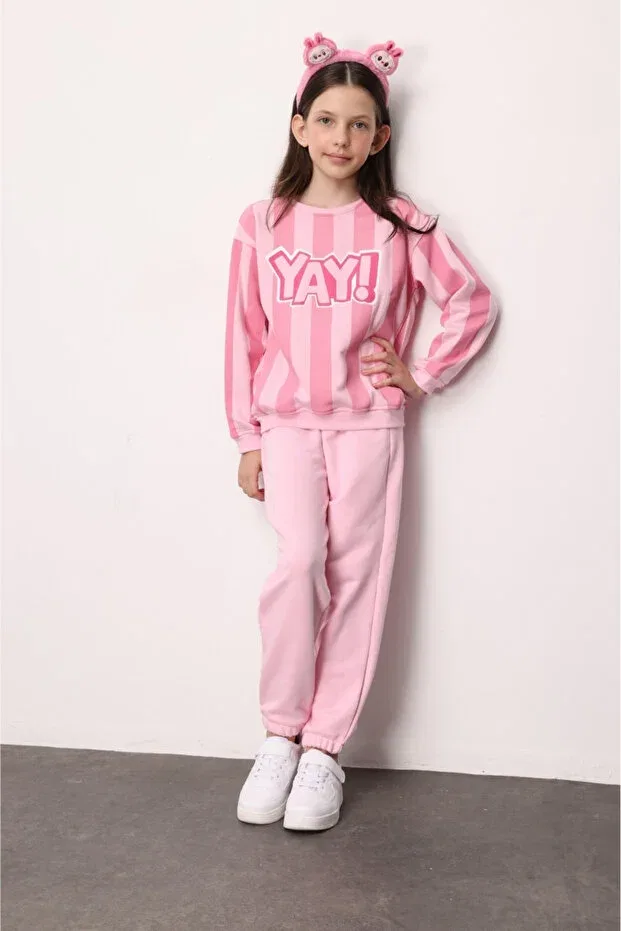 Детский спортивный костюм для девочек с принтом Phoebe Le Mabelle, Pink — фото 4