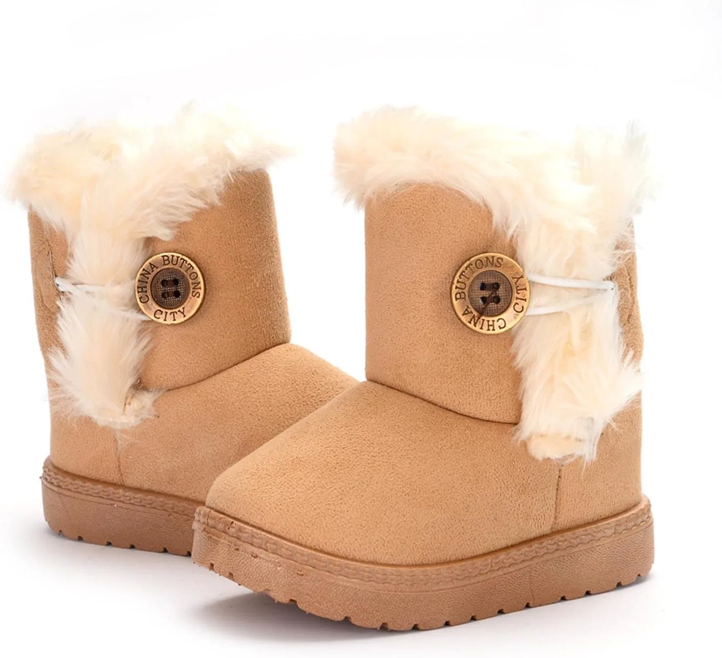 Детские зимние сапоги для девочек с мехом Winter Snow Boots Zzalalana, Yellow — фото 2