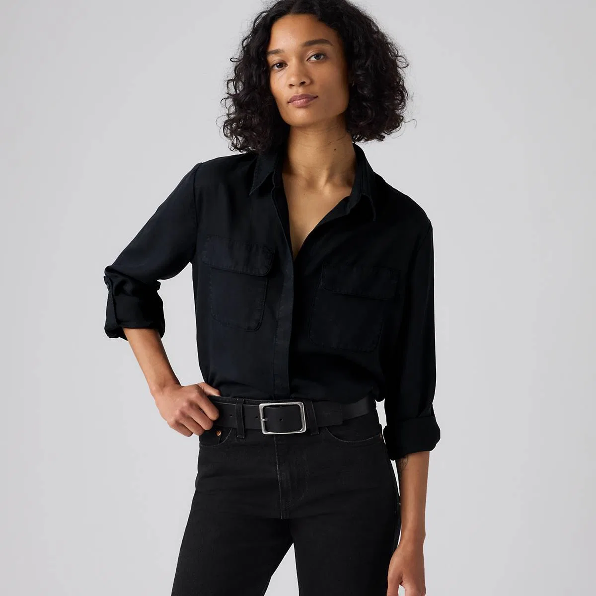 Рубашка на пуговицах Elane в стиле рабочей одежды Levi's, Anthracite Night - Black