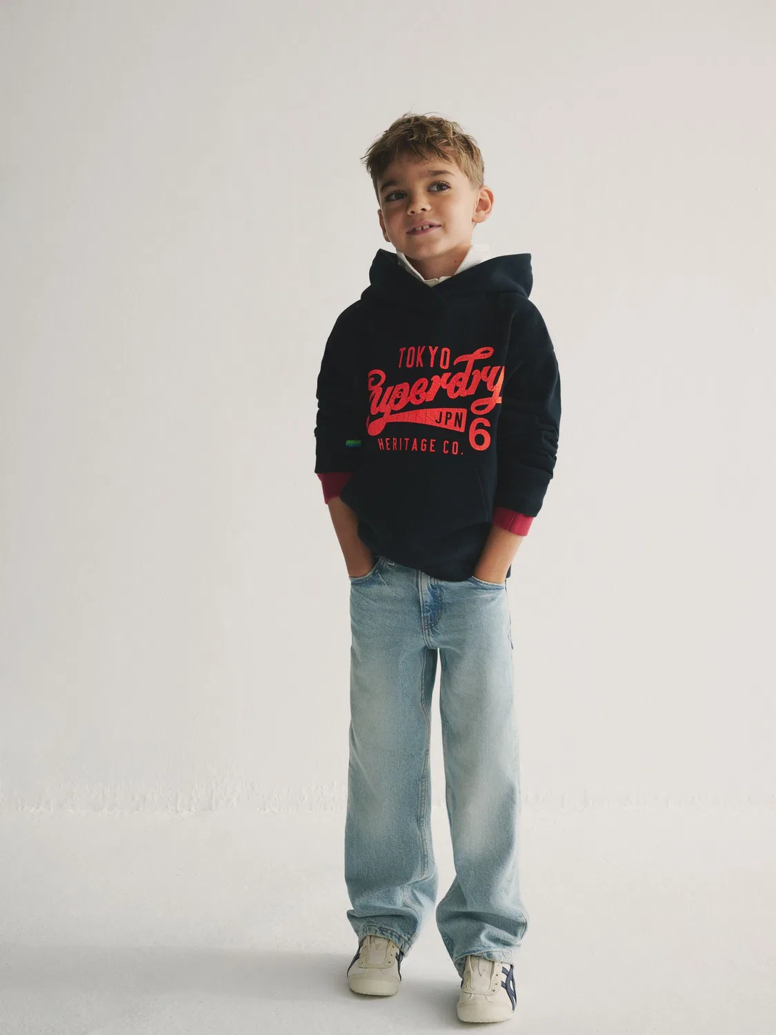 Худи Superdry Navy Logo Hoodie, синий