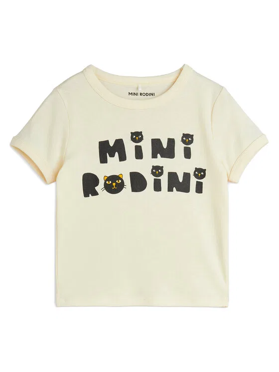 Футболка regular fit Cats Mini Rodini, белый