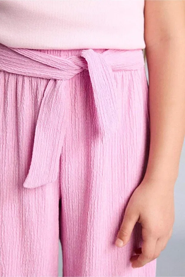 Детские брюки для девочек широкие брюки-кюлоты Defacto, Pink — фото 4