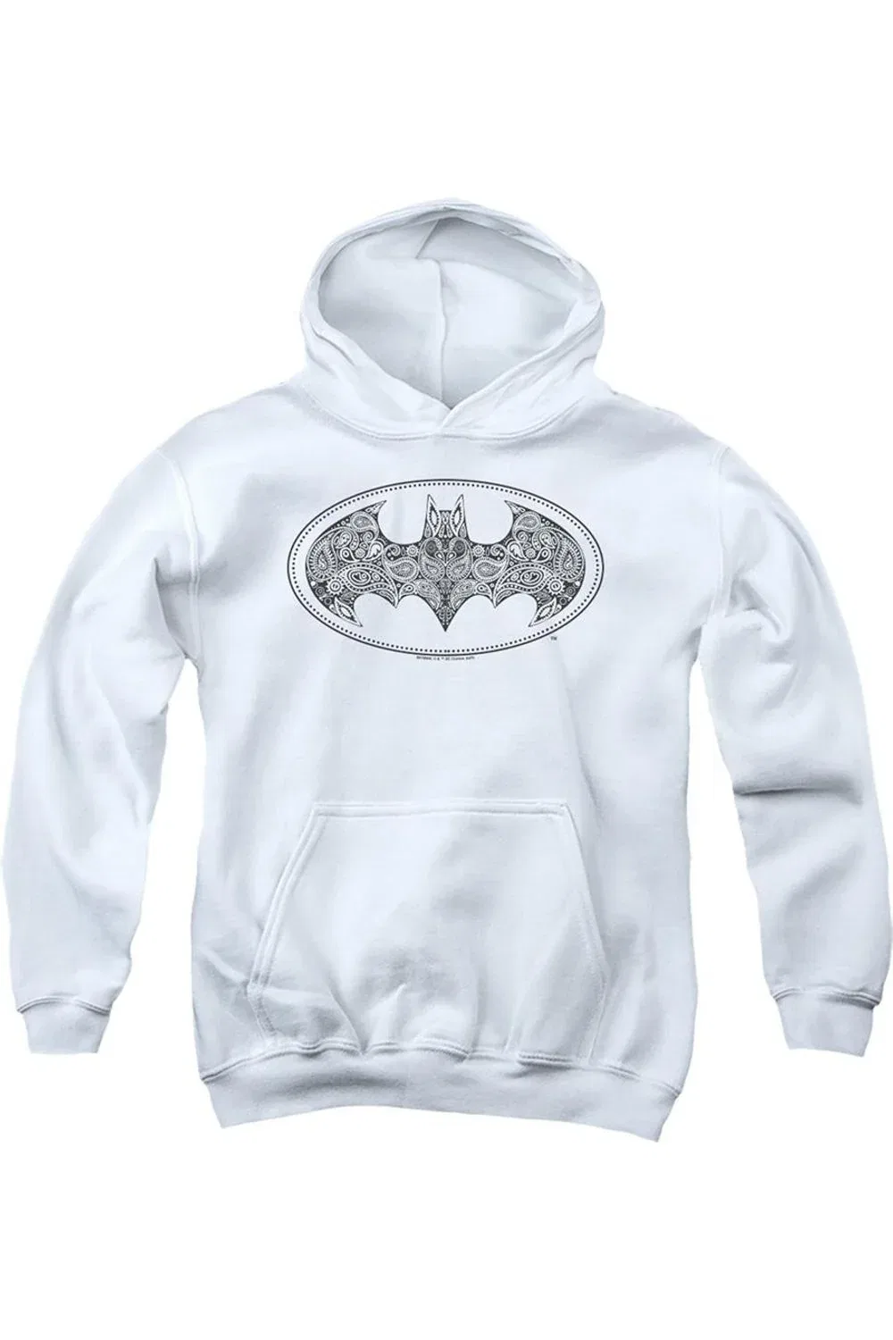 Детское худи для мальчиков с принтом Batman Paisley Logo Gildan, White