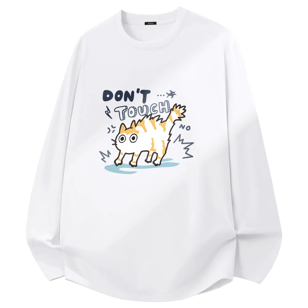 Детский свитшот хлопковый MINISO, White (Kitten Warning)