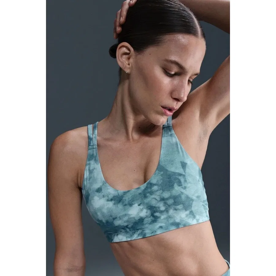 Спортивный бюстгальтер с принтом Zenvy Light-Support Padded Printed Nike, Синий