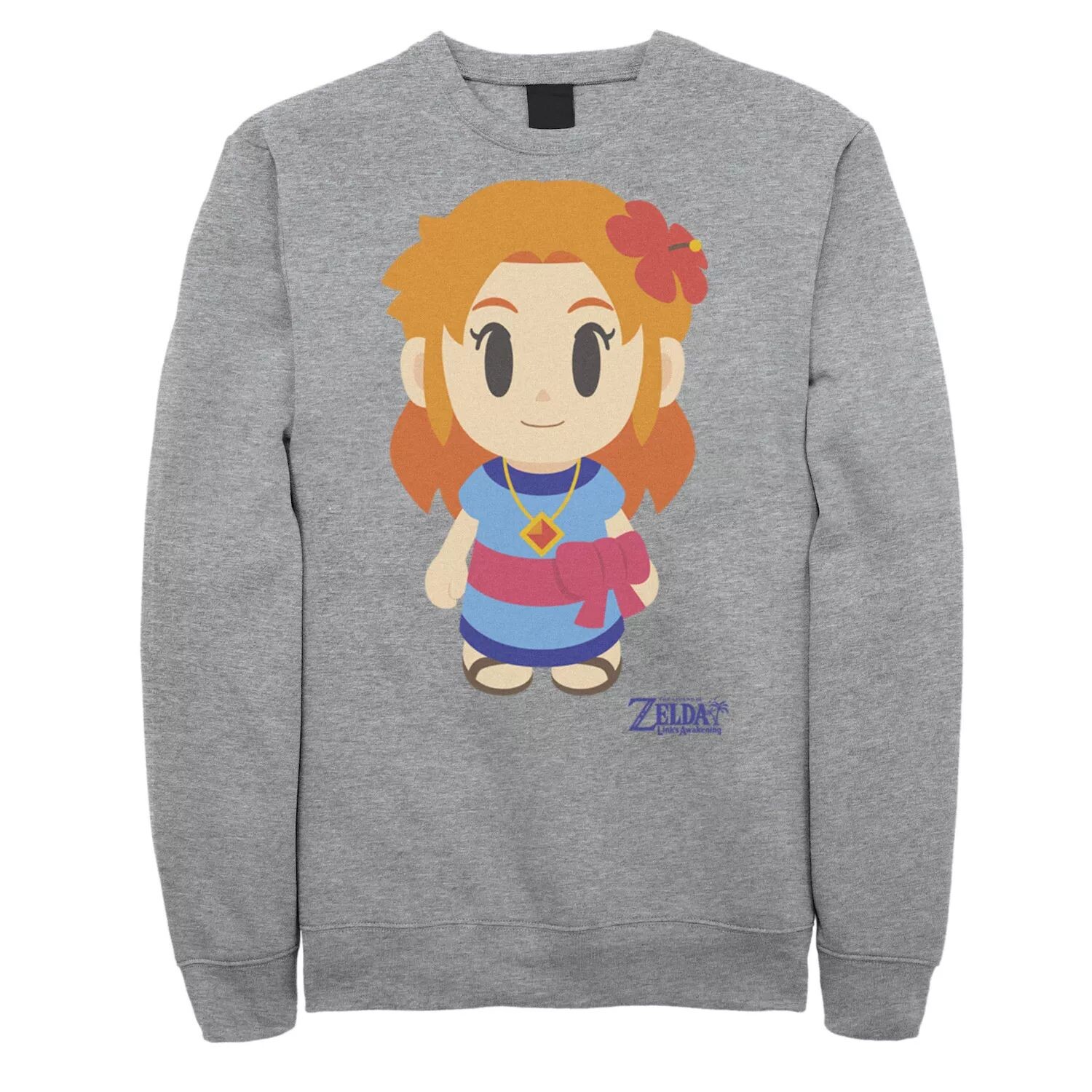 

Мужской флисовый пуловер с графическим рисунком в стиле Nintendo Legend Of Zelda Links Awakening Marin Chibi Licensed Character