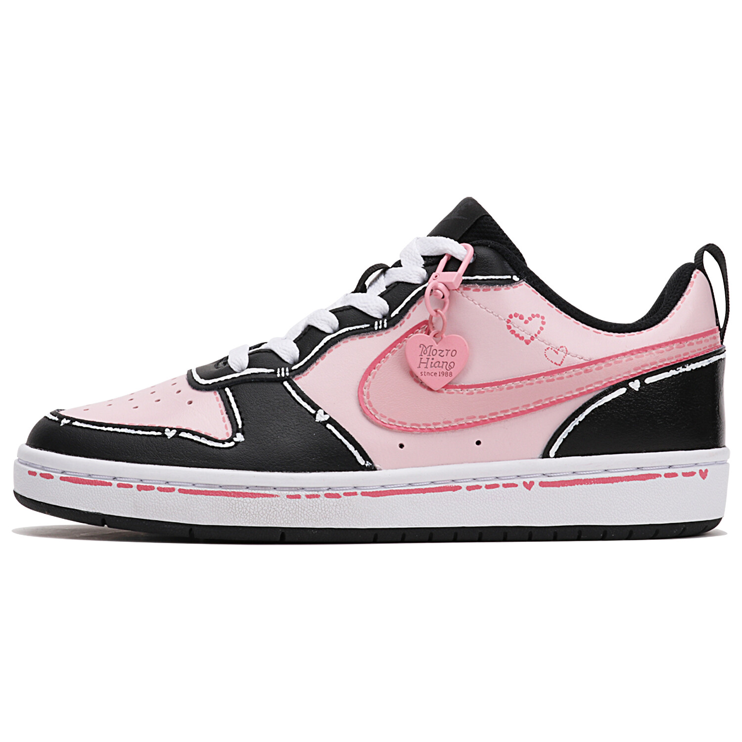 

Кроссовки Nike Court Borough Kids' Skateboarding Shoes Grade School, черный/розовый