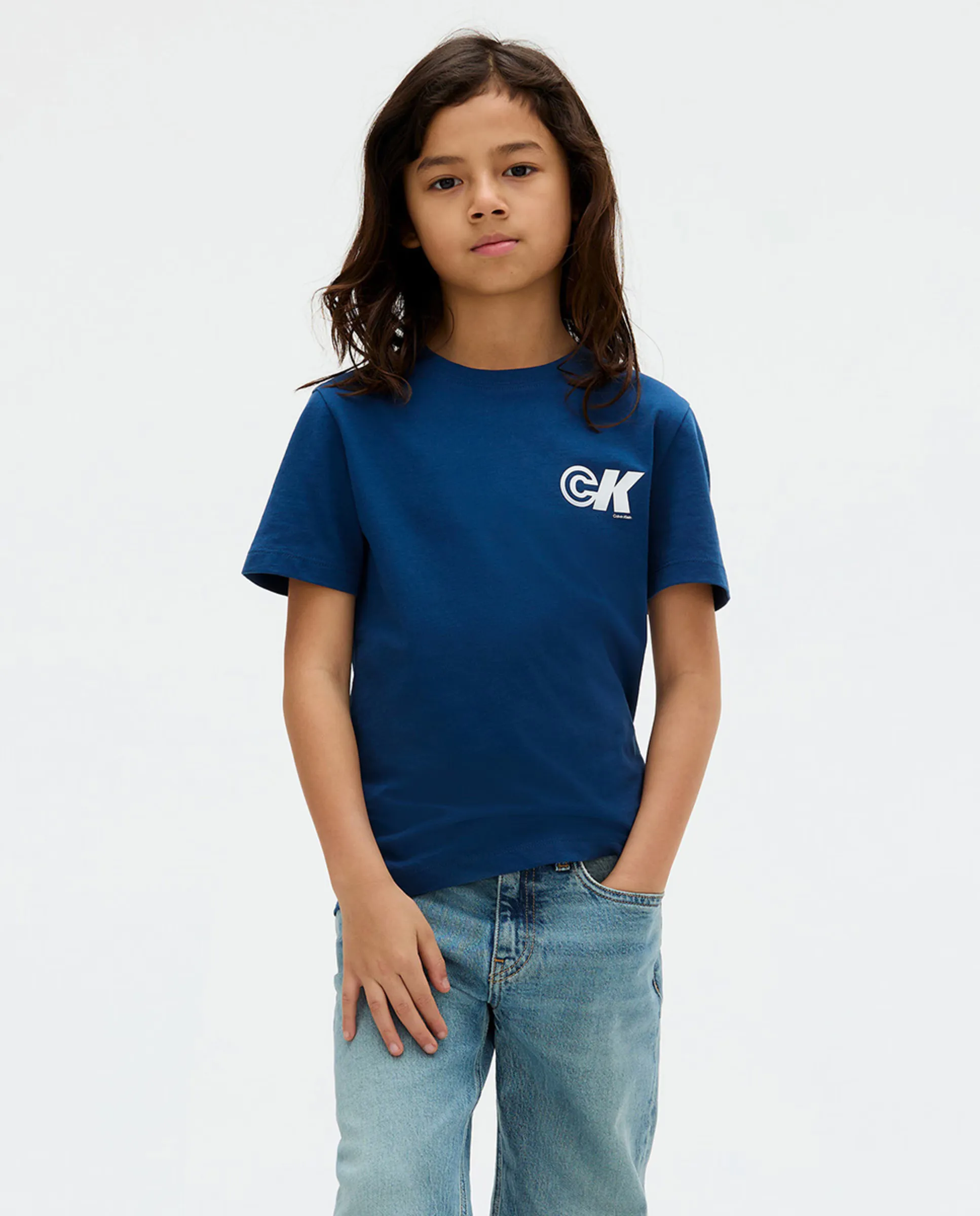 

Детская футболка с монограммой CK Calvin Klein, индиго/синий