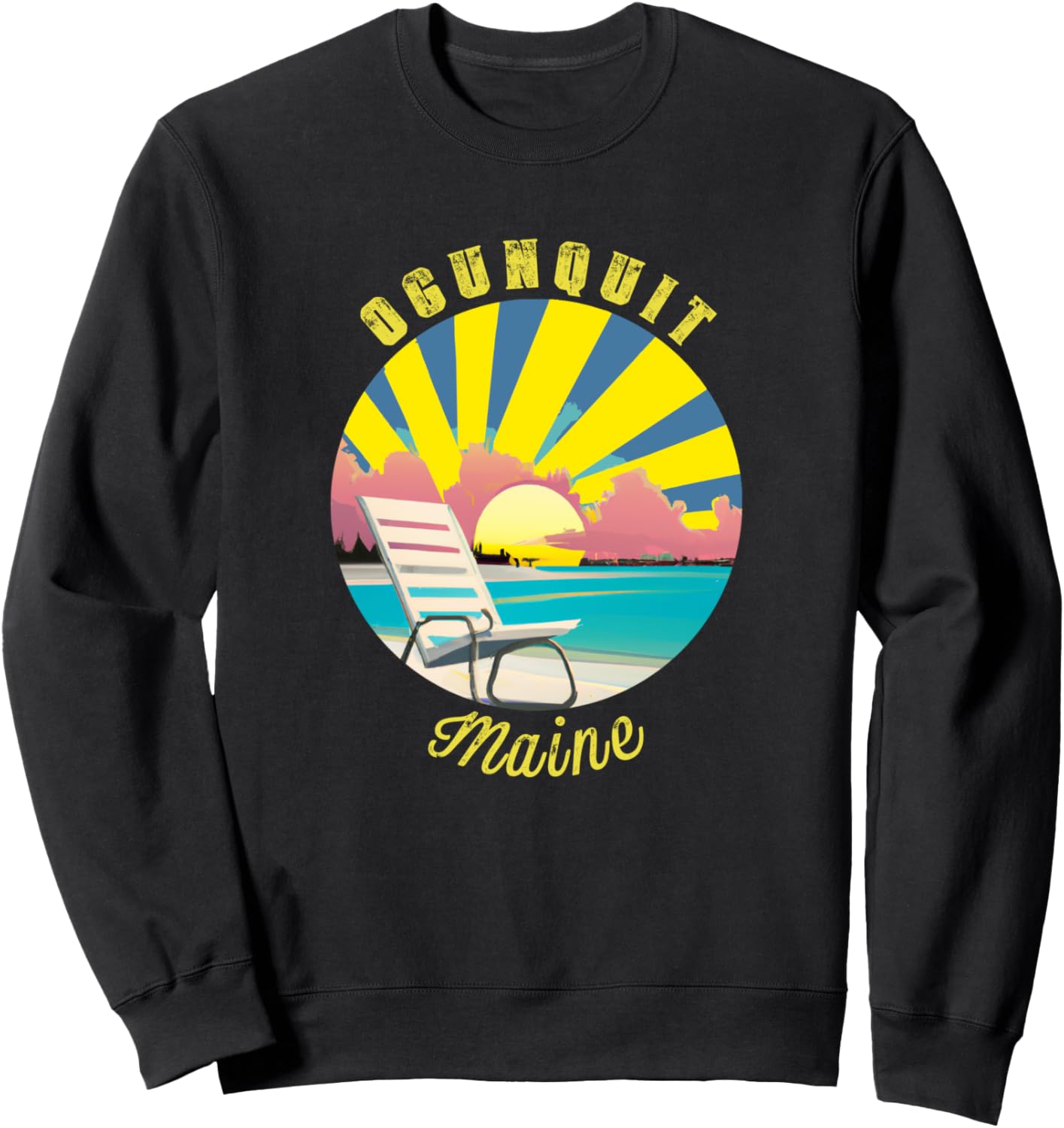 

Толстовка Ogunquit Retro Sunset & Beach Vacation Ogunquit Retro Souvenir Apparel, черный