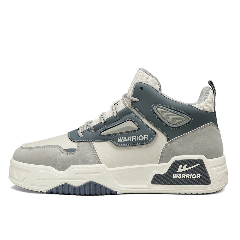 

WARRIOR Амортизирующие нескользящие износостойкие дышащие мидтопы мужские серо-синие, цвет Gray/Dark Blue