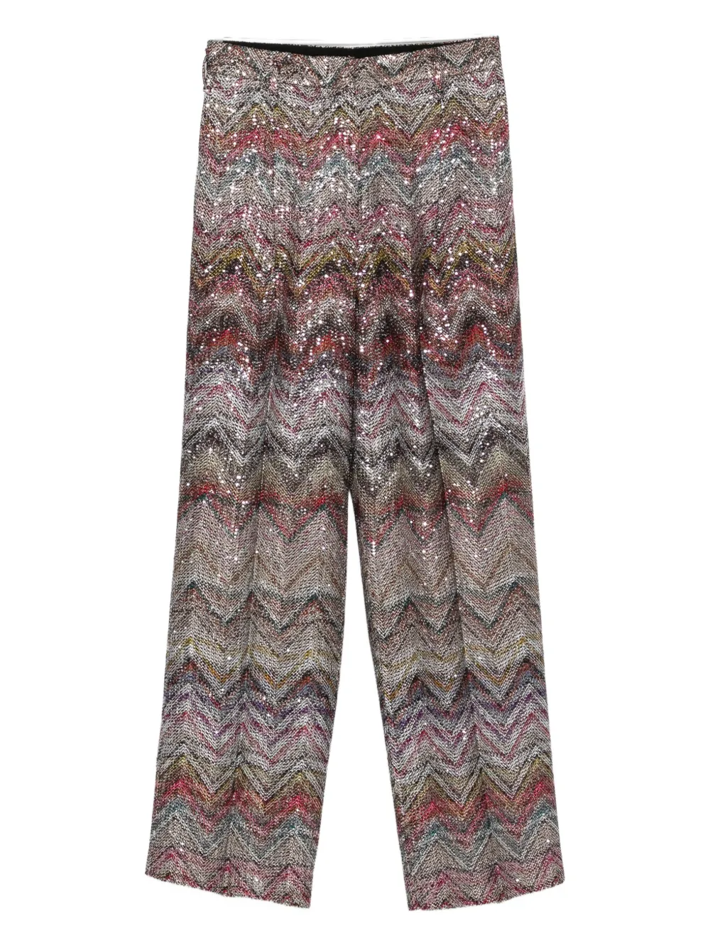 

Прямые брюки с шевронным узором и пайетками Missoni, розовый
