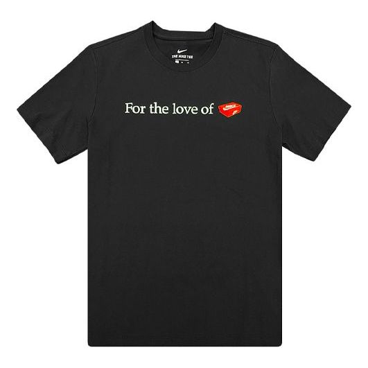 

Футболка letter print sports short-sleeved men's black Nike, черный