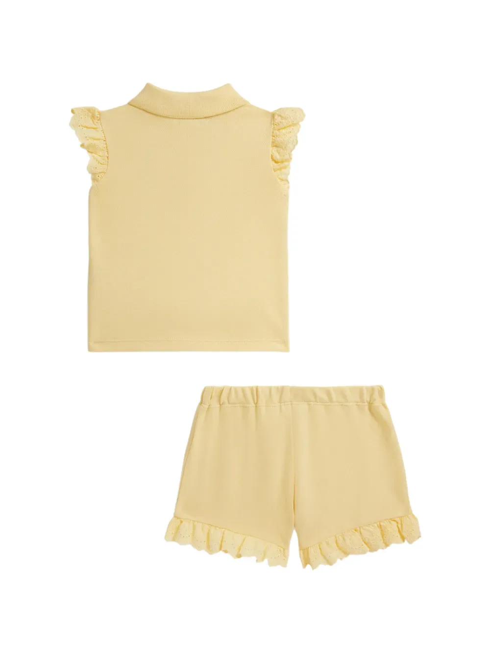 Комплект из топа и шортов с вышивкой POLO RALPH LAUREN KIDS, желтый — фото 2