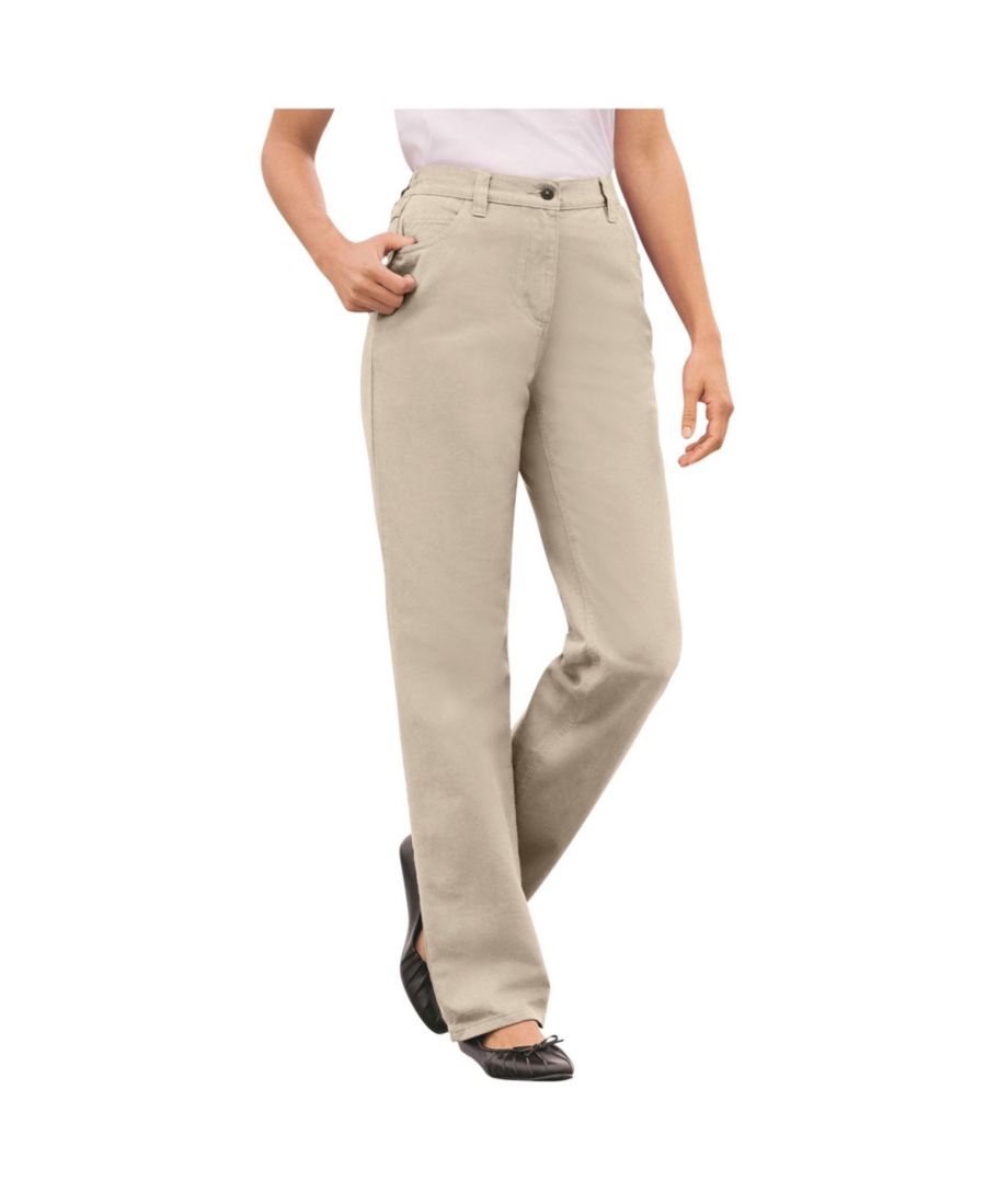 

Женские джинсы Within Tall Perfect из хлопка с эластичной задней частью Woman Within, Natural khaki