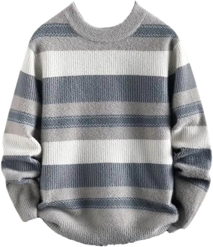 

Мужской полосатый кардиган с воротником-стойкой