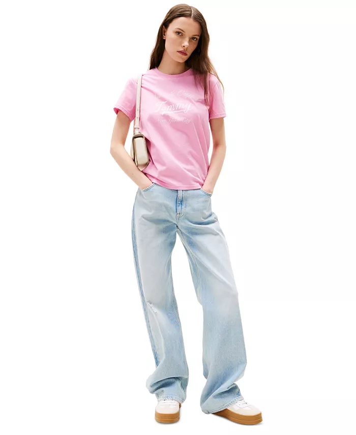 

Женская футболка Essential Logo с принтом Tommy Jeans, розовый