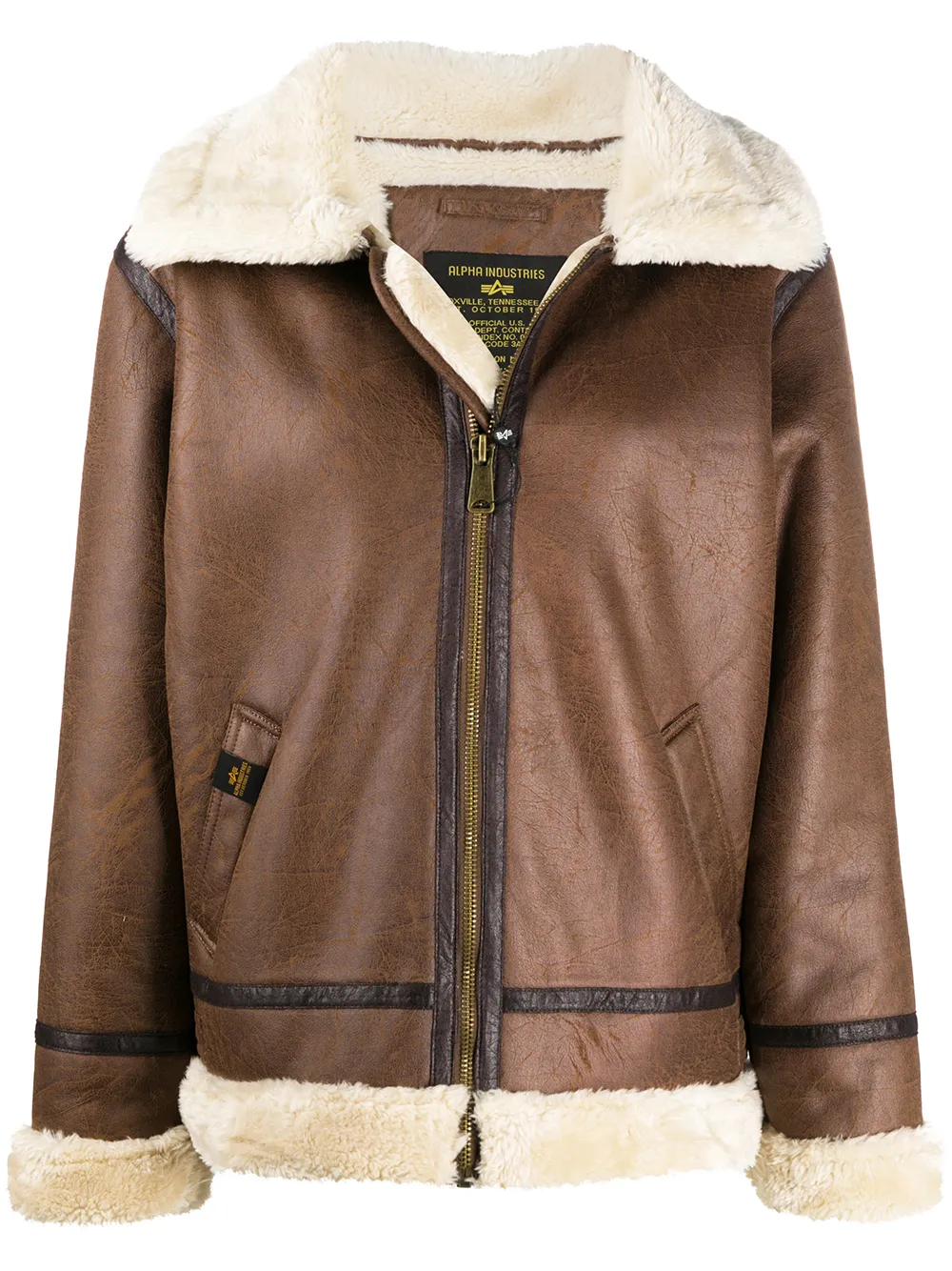 

Куртка-бомбер из шерпы Alpha Industries, коричневый