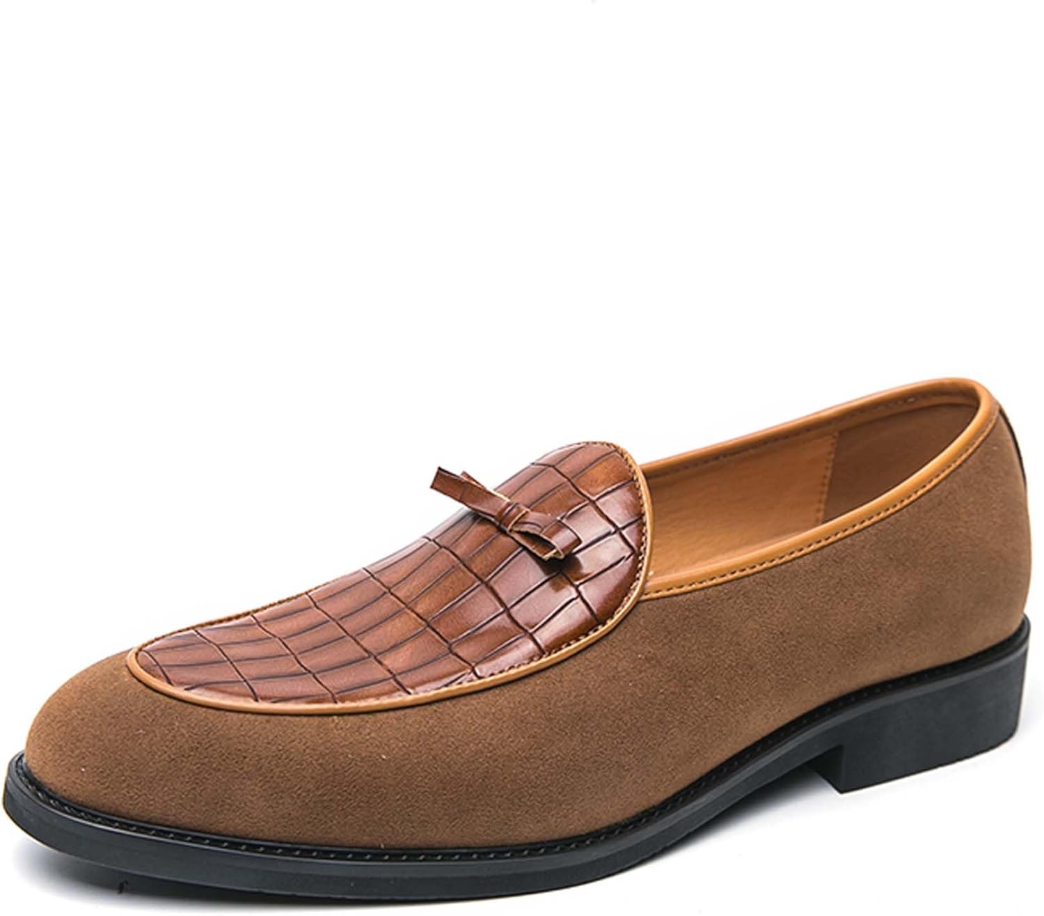 

Мужские модные лоферы с классическим заостренным носком, деловые повседневные офисные туфли, удобные легкие туфли для повседневного ношения, костюма, формы или служебной обуви Generic, коричневый