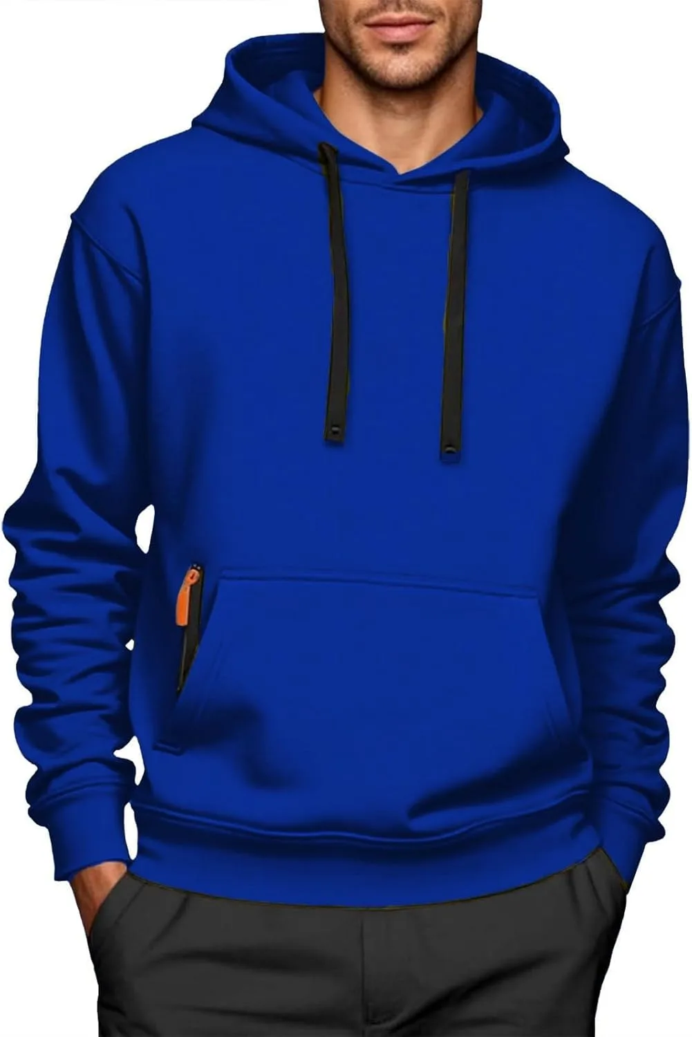 

Wankang тактические худи для мужчин, длинный рукав, классический флис, пуловер, свободный крой, с карманами