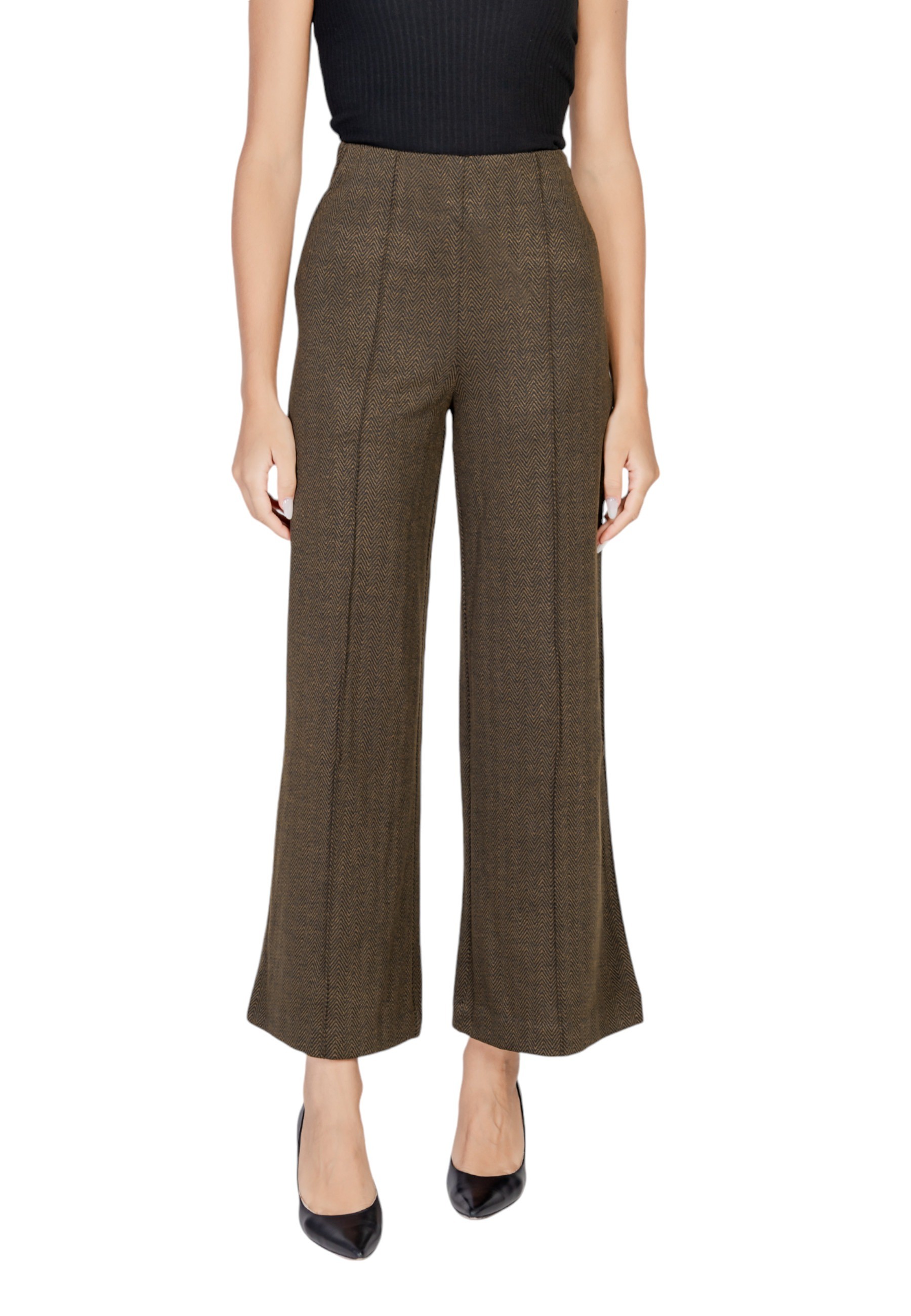 

Брюки женские ICHI широкие со стрелками, зеленый