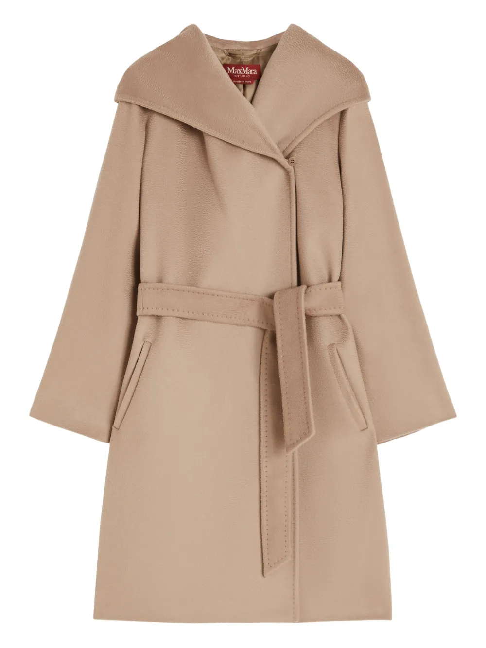 

Пальто с капюшоном и поясом MAX MARA, коричневый