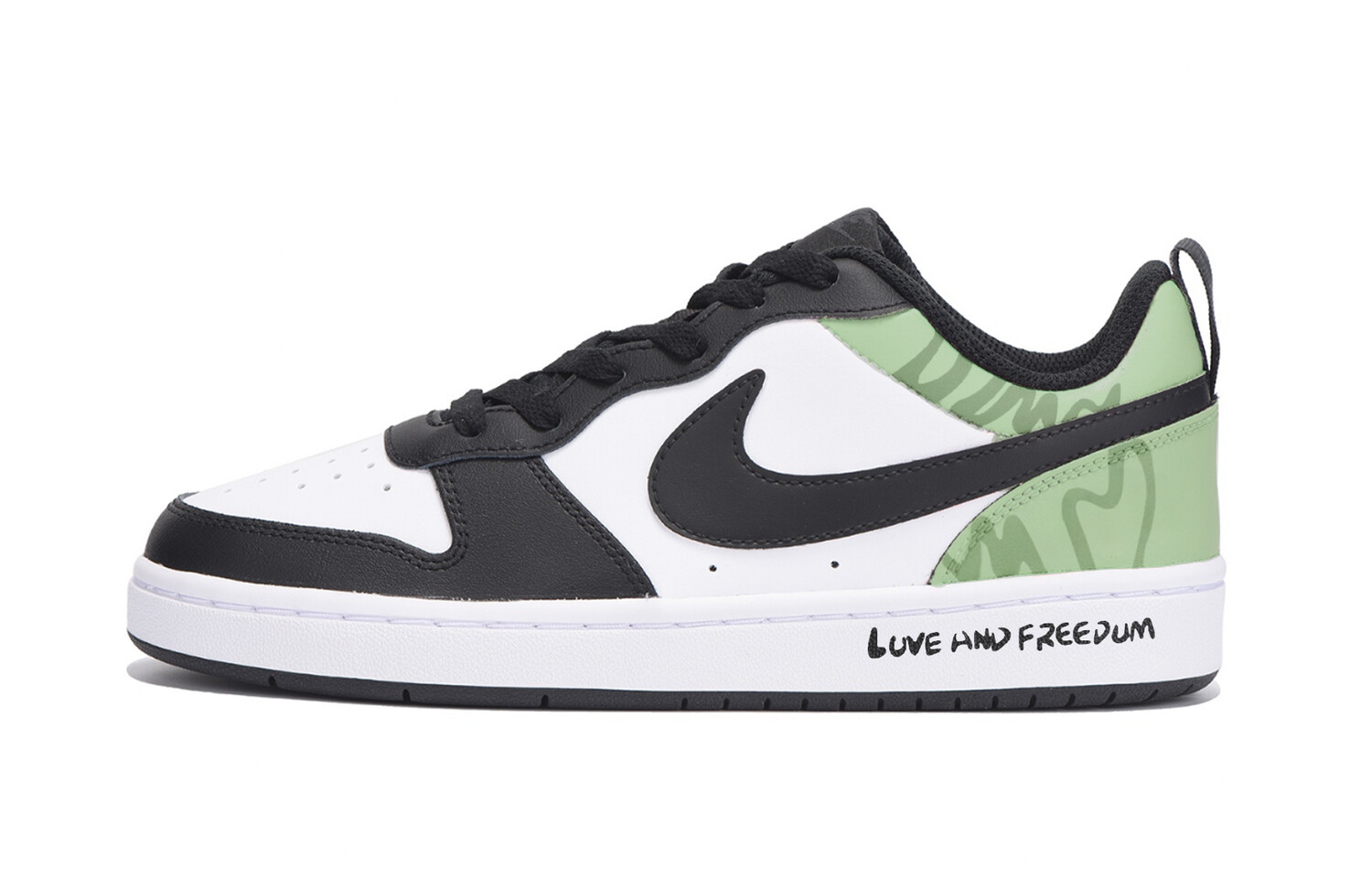 

Кроссовки Nike Court Borough Skateboarding Shoes Women's Low-top Cloud White / Core Black / Lucid Lemon F23, светло-зеленый