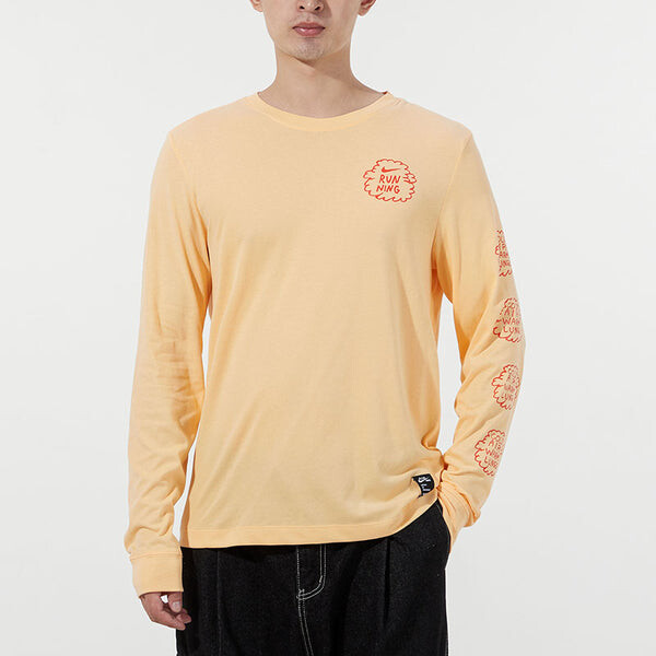 Футболка Men's Nike Basketball Training Sports Printing Breathable Long Sleeves Apricot Color T-Shirt, мультиколор — фото 3