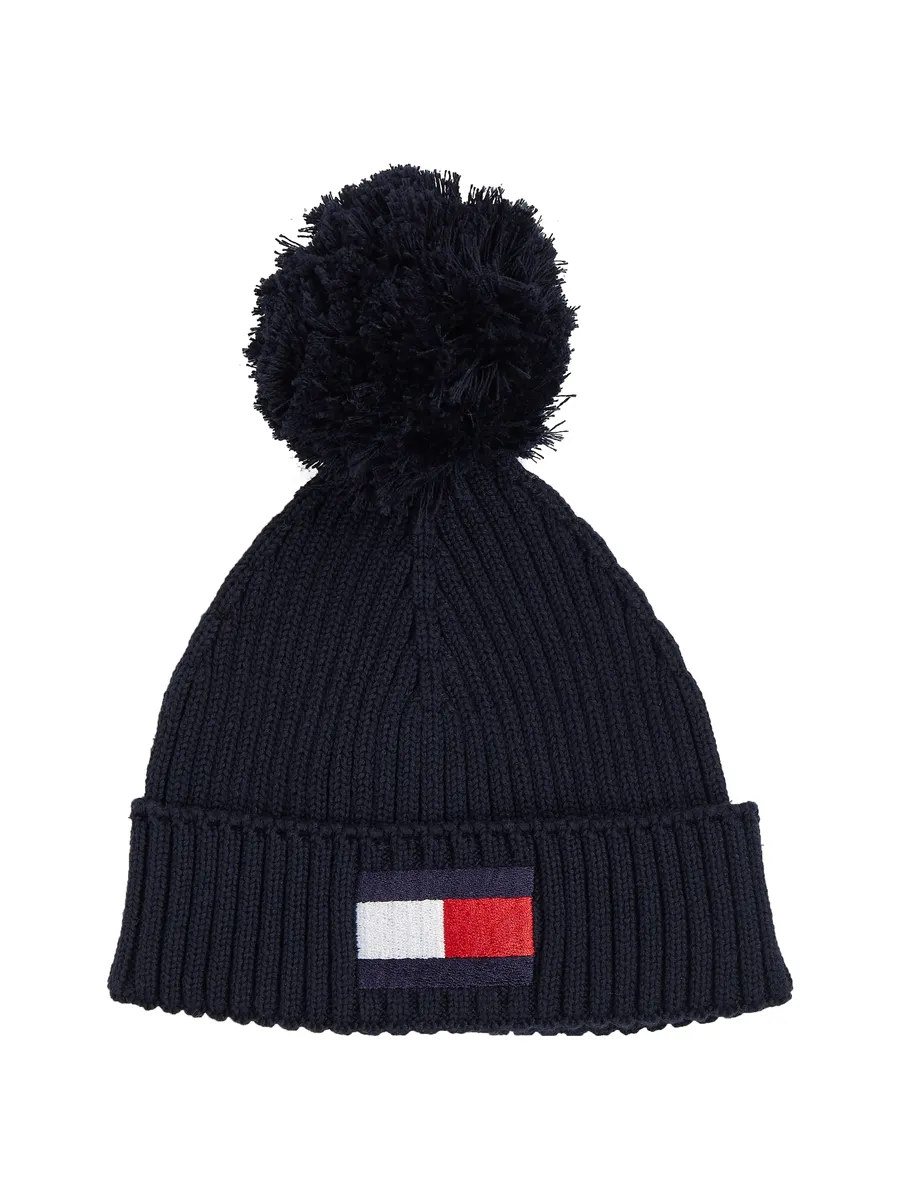 

Шапка Tommy Hilfiger "BIG FLAG POM POM BEANIE", Children Kids Junior MiniMe, синий