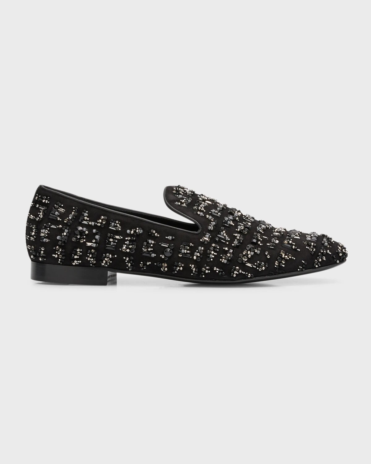 

Мужские замшевые тапочки для курения, украшенные бусинами Versace, цвет Black