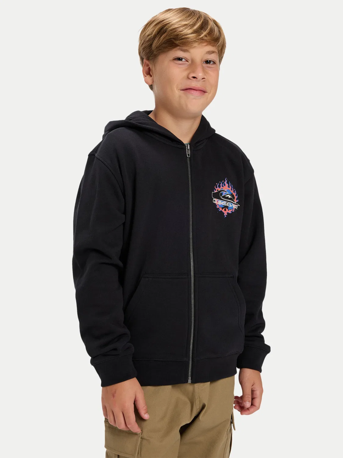 Толстовка стандартного кроя для мальчика Graphic Zip Quiksilver, черный